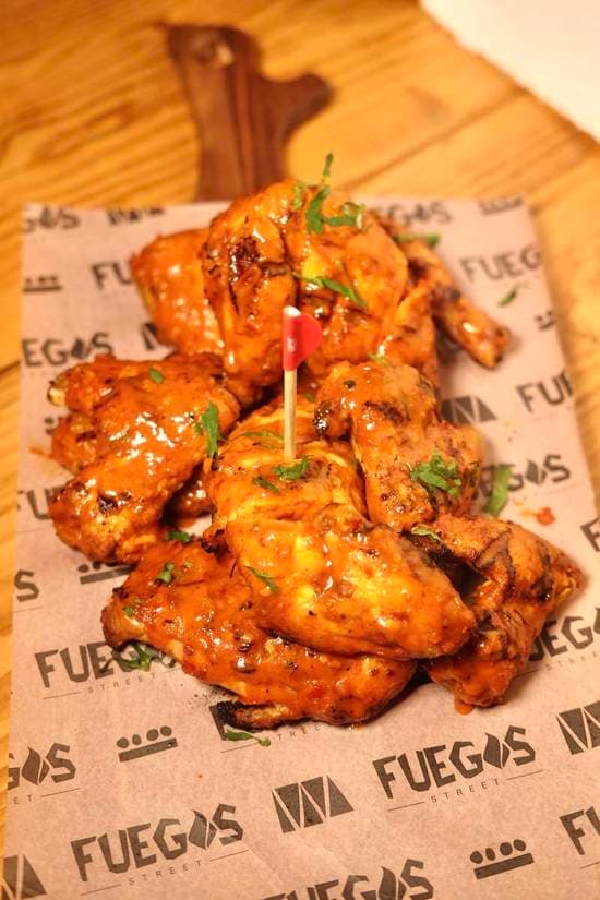 Flame-grilled whole chicken